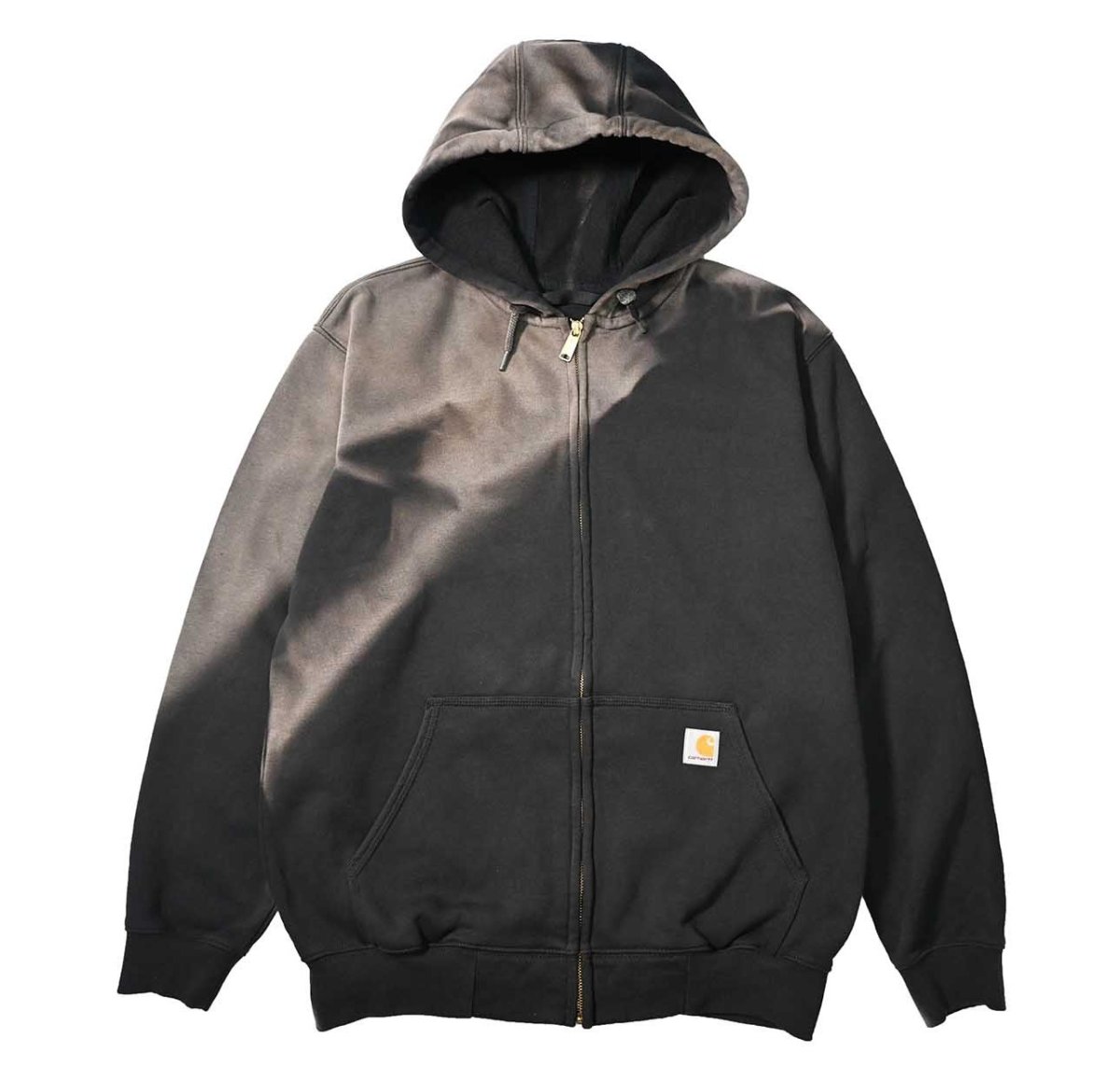 画像1: Used Carhartt Zip Sweat Hoodie Fade Black (1)