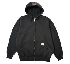 画像1: Used Carhartt Zip Sweat Hoodie Fade Black (1)