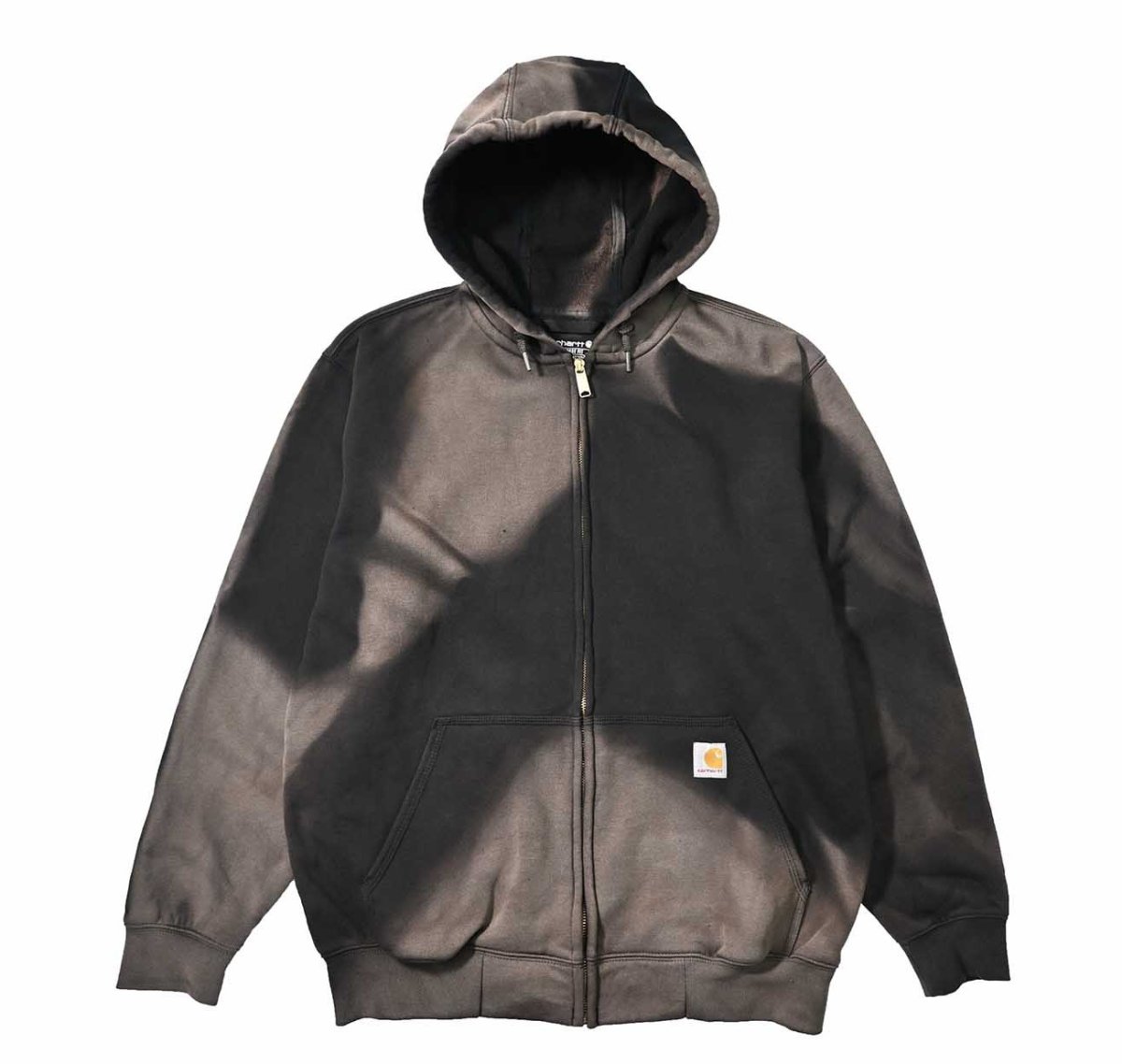 画像1: Used Carhartt Zip Sweat Hoodie Fade Black (1)