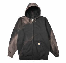 画像1: Used Carhartt Zip Sweat Hoodie Fade Black (1)