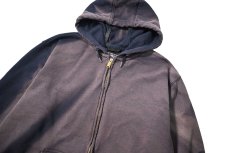 画像2: Used Carhartt Zip Sweat Hoodie Fade Navy (2)