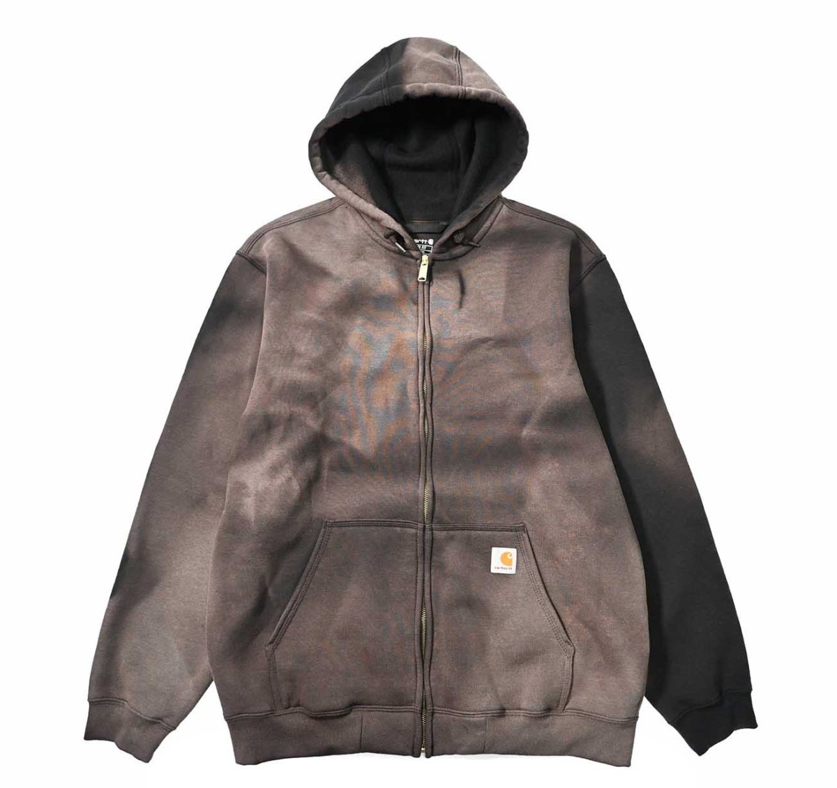 画像1: Used Carhartt Zip Sweat Hoodie Fade Black (1)