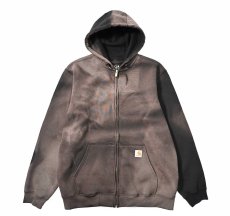 画像1: Used Carhartt Zip Sweat Hoodie Fade Black (1)