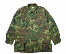 画像1: Used Us Military Ripstop Poplin Jungle Fatigue Jacket ERDL Leaf Camo (1)