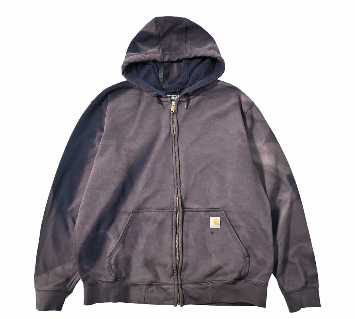 画像1: Used Carhartt Zip Sweat Hoodie Fade Navy (1)