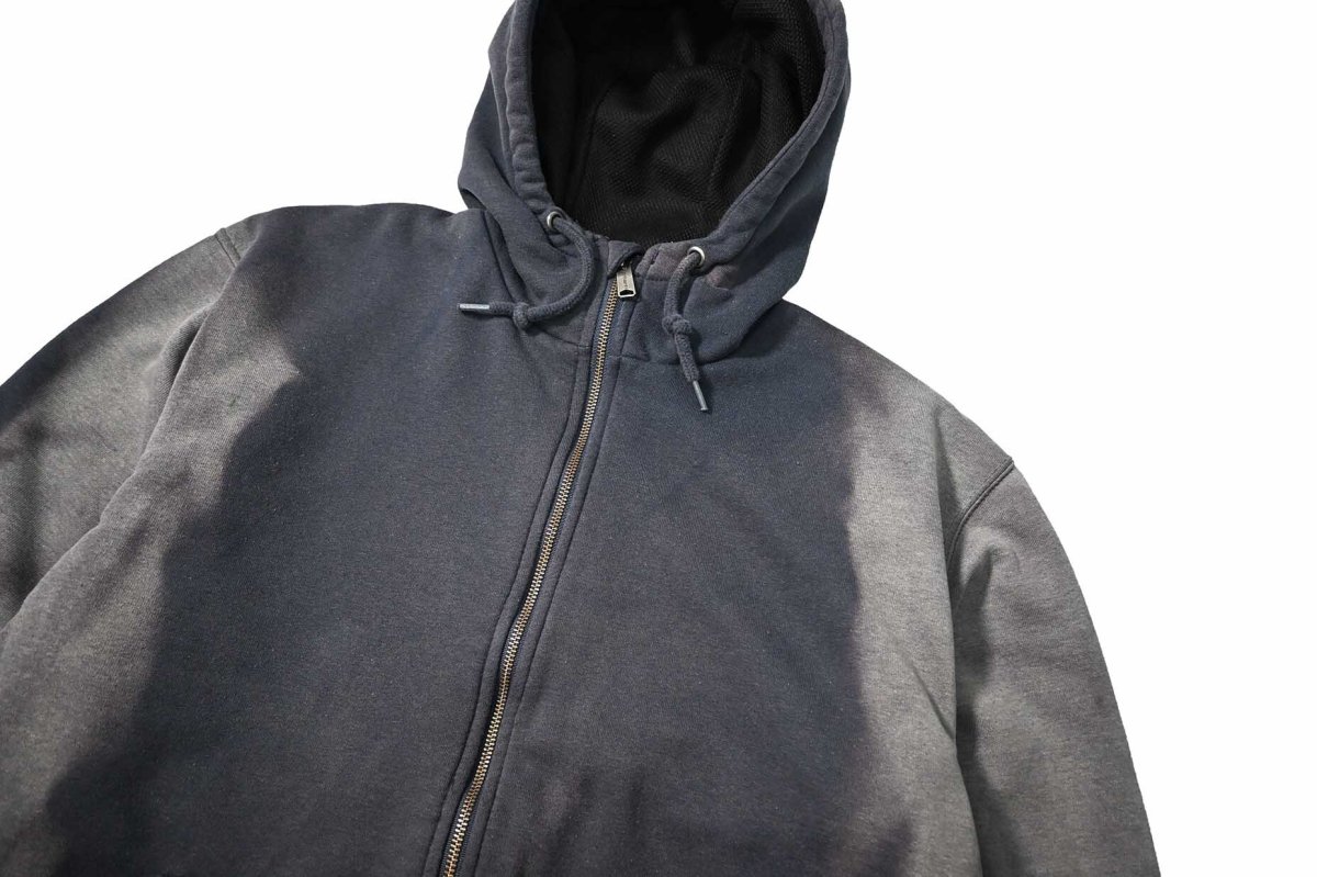 画像2: Used Carhartt Thermal Lined Zip Sweat Hoodie Fade Navy (2)