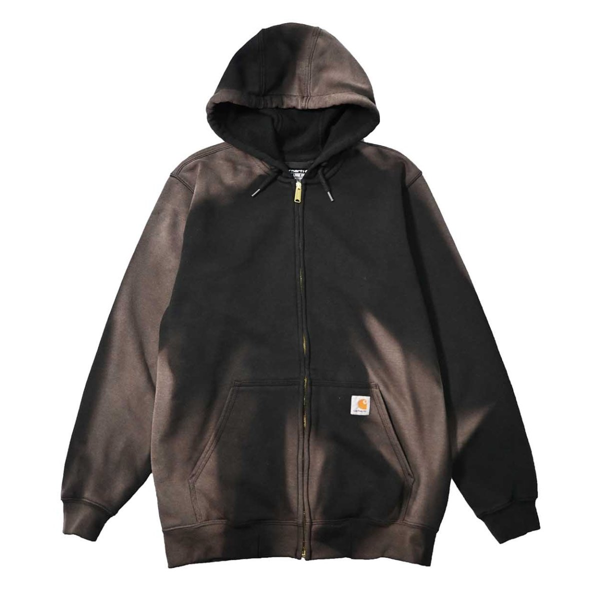 画像1: Used Carhartt Zip Sweat Hoodie Fade Black (1)