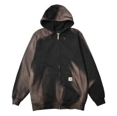 画像1: Used Carhartt Zip Sweat Hoodie Fade Black (1)