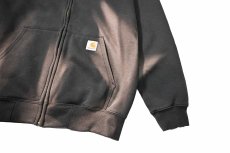 画像3: Used Carhartt Zip Sweat Hoodie Fade Black (3)