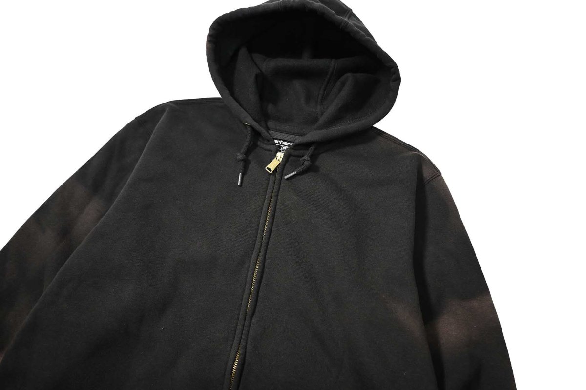 画像2: Used Carhartt Zip Sweat Hoodie Fade Black (2)