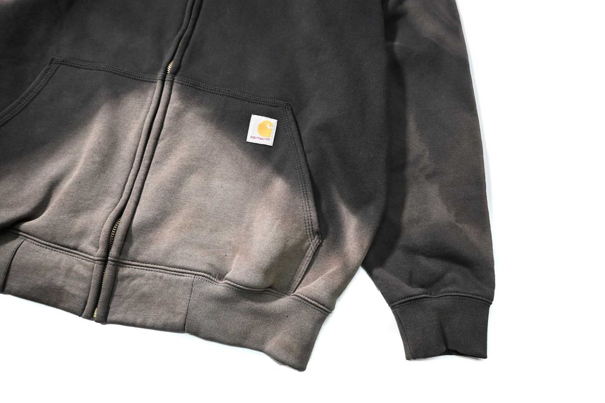 画像3: Used Carhartt Zip Sweat Hoodie Fade Black (3)