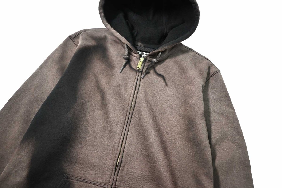 画像2: Used Carhartt Zip Sweat Hoodie Fade Black (2)