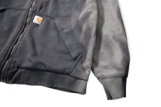 画像3: Used Carhartt Thermal Lined Zip Sweat Hoodie Fade Navy (3)
