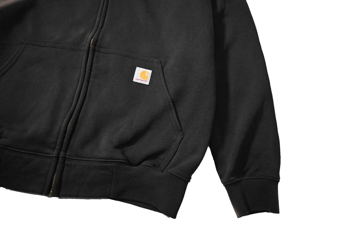 画像3: Used Carhartt Zip Sweat Hoodie Fade Black (3)