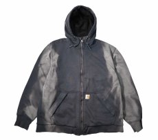 画像1: Used Carhartt Thermal Lined Zip Sweat Hoodie Fade Navy (1)