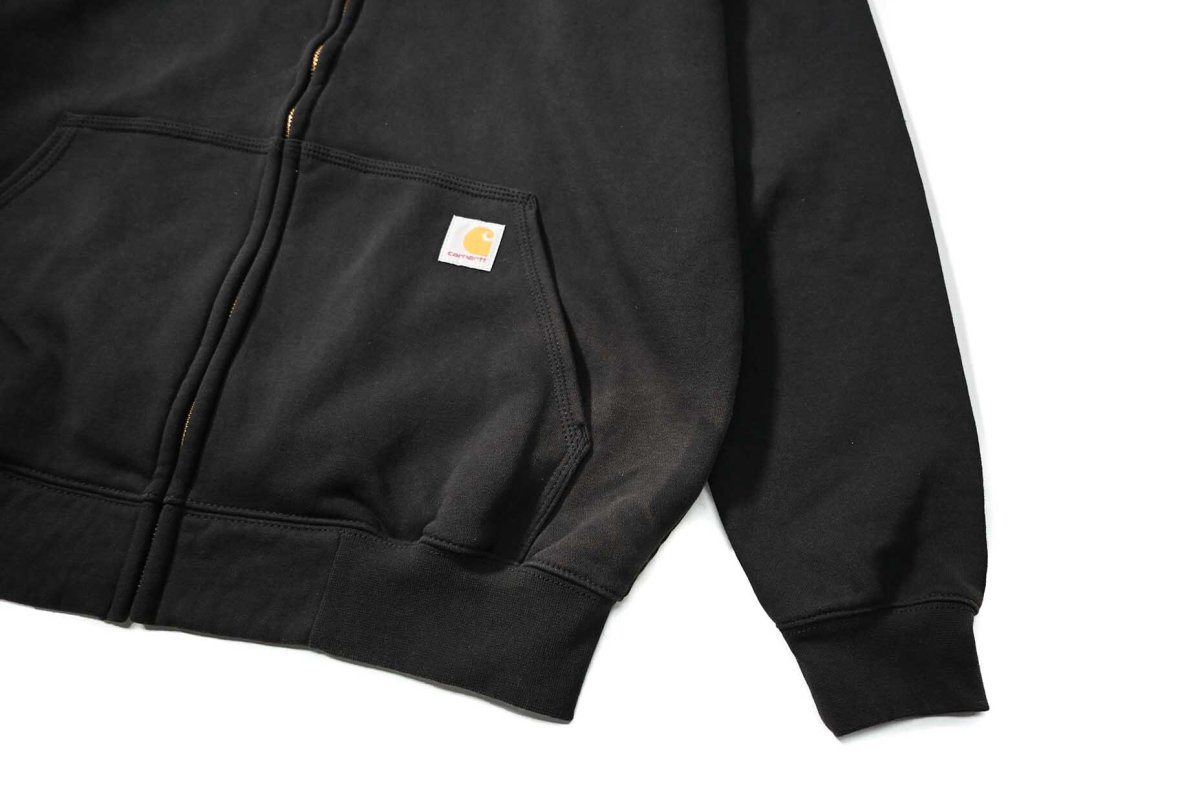 画像3: Used Carhartt Zip Sweat Hoodie Fade Black (3)