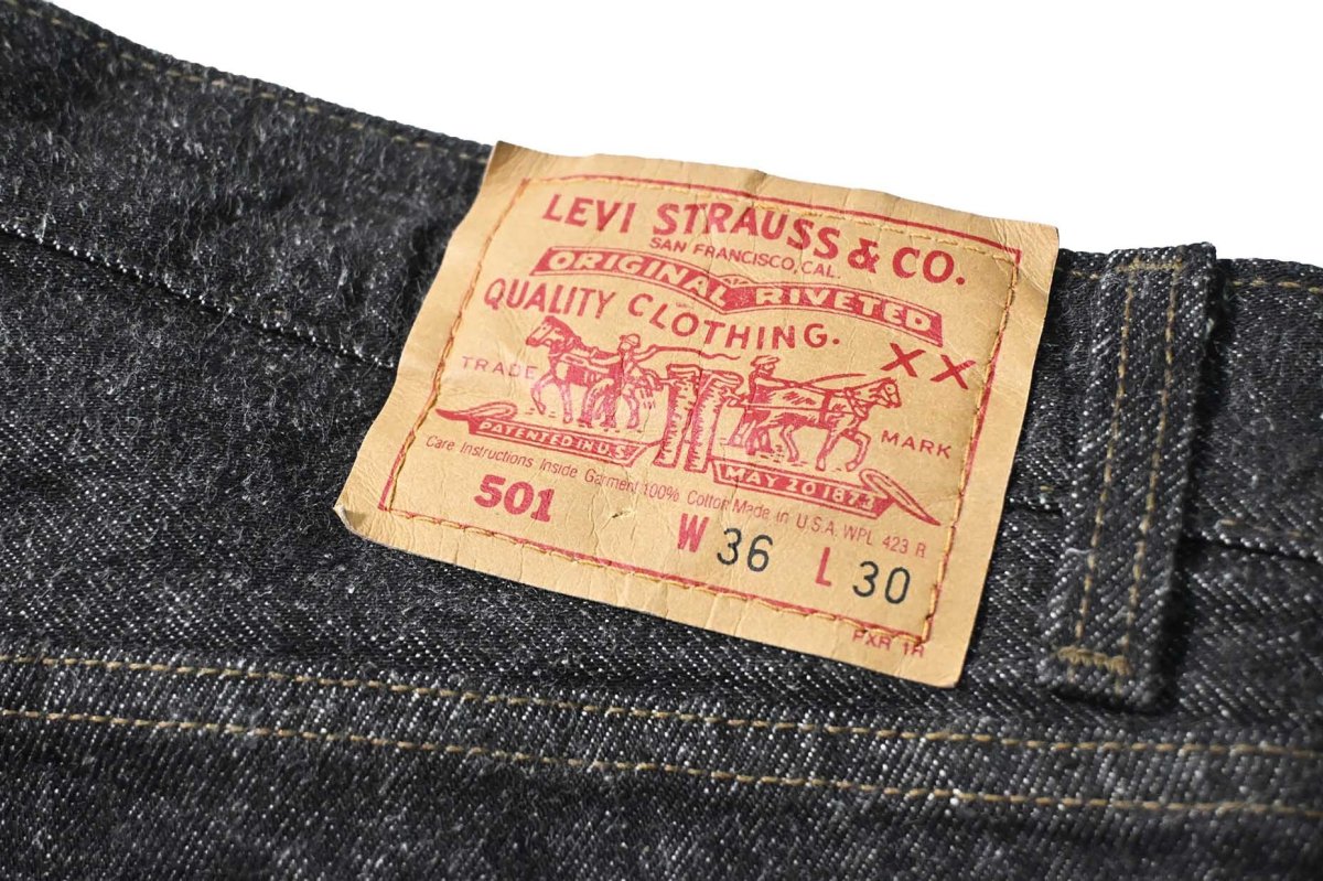 画像5: 92' Deadstock Levi's 501 Denim Pants Black made in USA 先染め リーバイス (5)