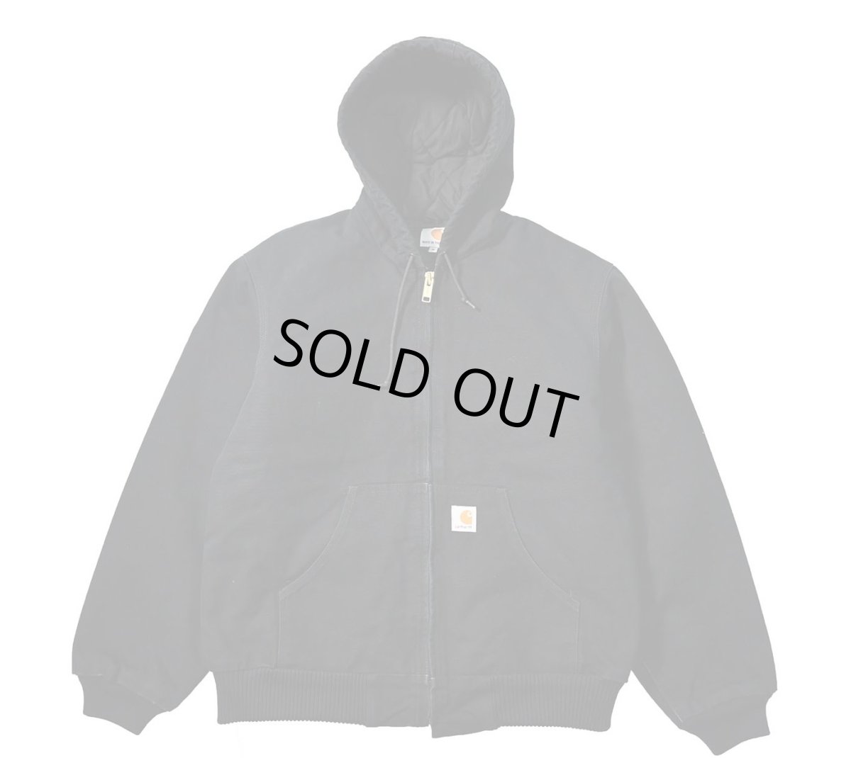 画像1: 14' Used Carhartt Duck Quilted Flannel Lined Active Jacket Black made in USA (1)