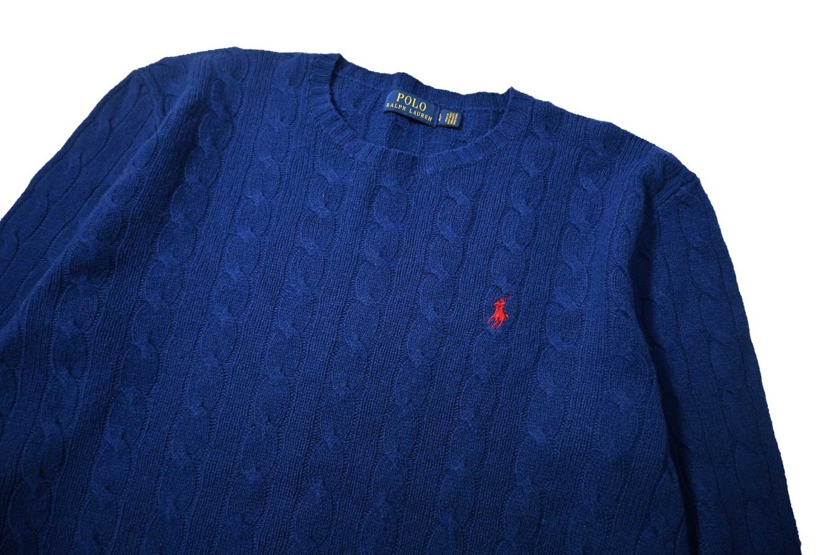 画像2: Used Polo Ralph Lauren Wool/Cashmere Knit Sweater Blue (2)