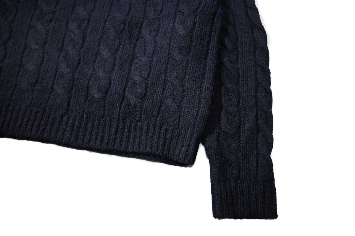画像3: Used Gap V-Neck Wool Knit Sweater Navy (3)