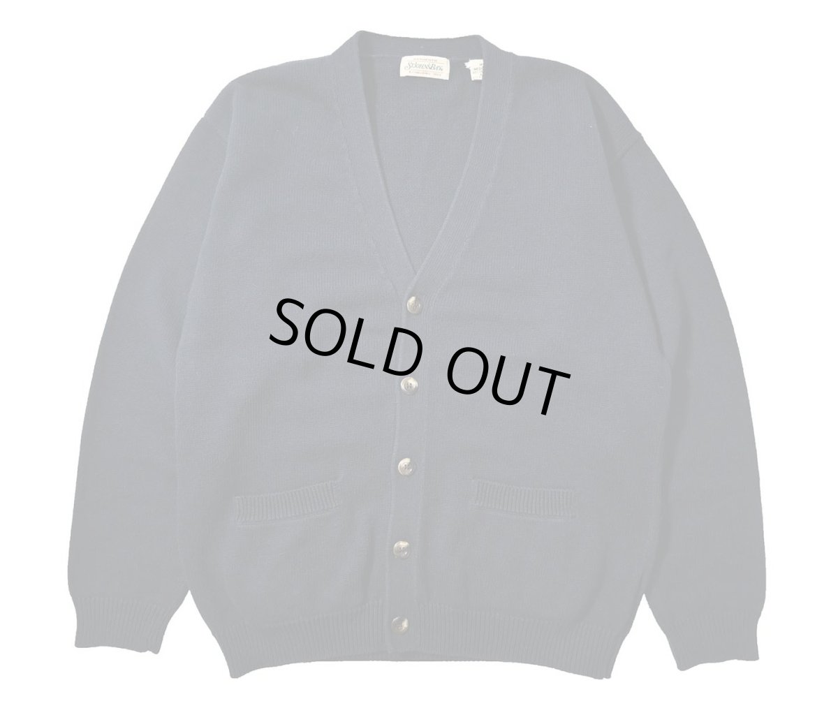 画像1: Used St John's Bay Cotton Knit Cardigan Navy (1)