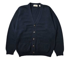 画像1: Used St John's Bay Cotton Knit Cardigan Navy (1)