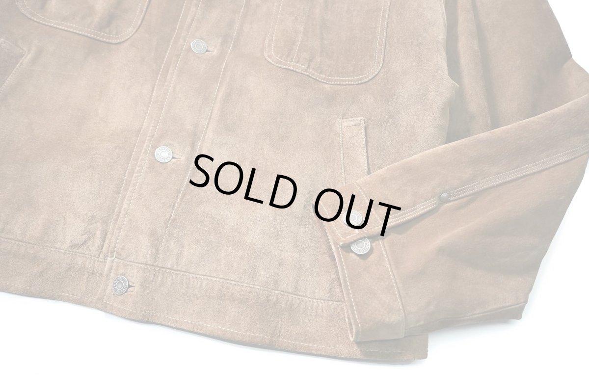画像4: 00s Used Gap Suede Trucker Jacket (4)