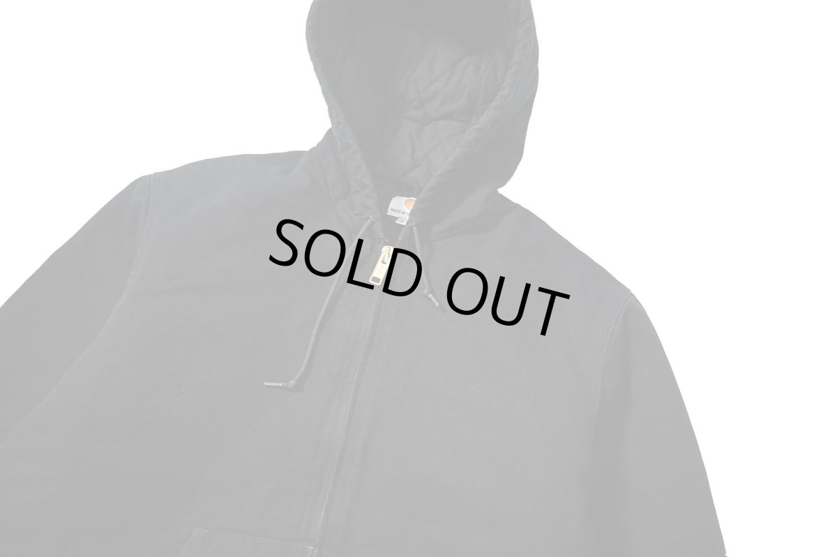 画像2: 14' Used Carhartt Duck Quilted Flannel Lined Active Jacket Black made in USA (2)