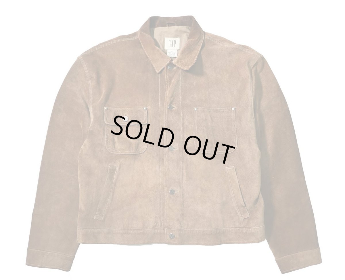 画像1: 00s Used Gap Suede Trucker Jacket (1)