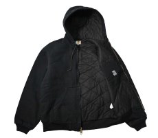 画像4: 14' Used Carhartt Duck Quilted Flannel Lined Active Jacket Black made in USA (4)