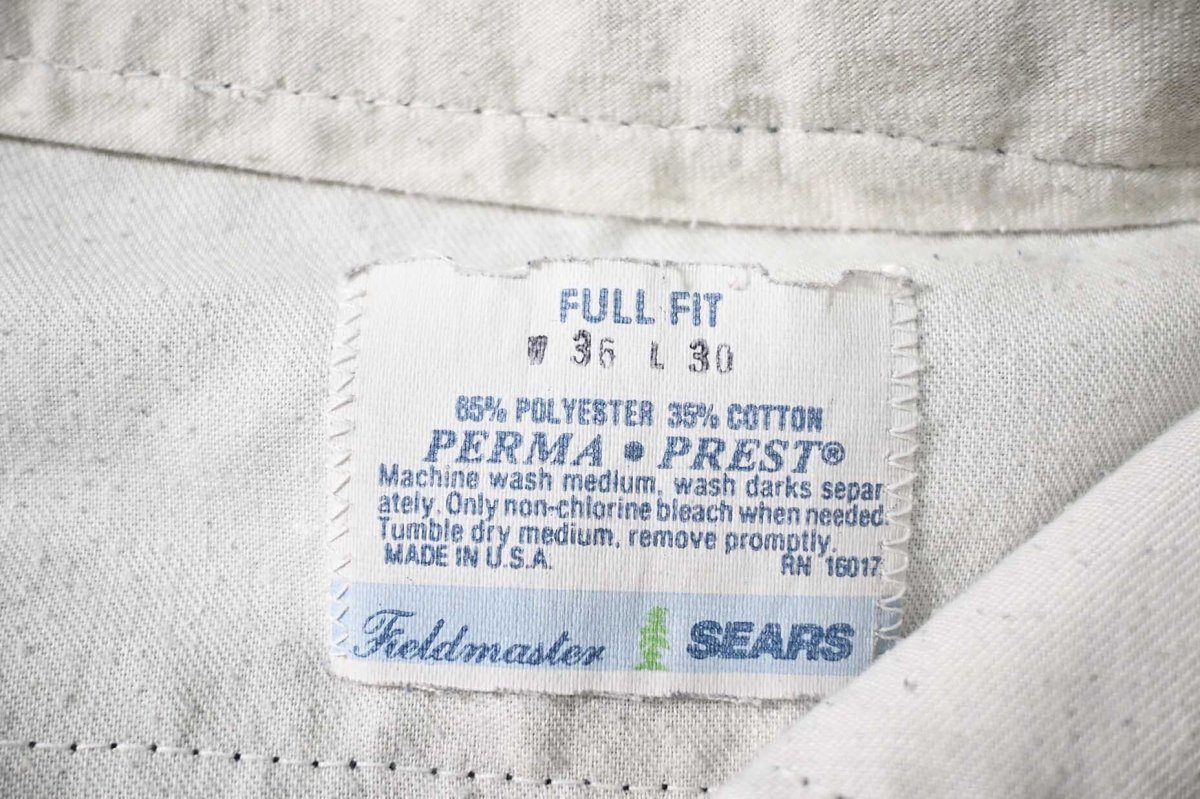画像6: 80s Used Sears Fieldmaster PERMA PREST Work Pants Navy made in USA (6)