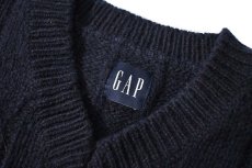 画像4: Used Gap V-Neck Wool Knit Sweater Navy (4)