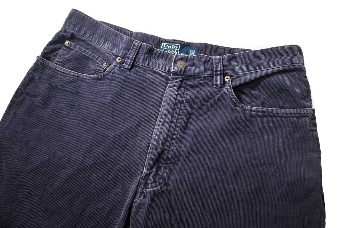 画像2: 90-00s Used Ralph Lauren Corduroy Pants Navy (2)