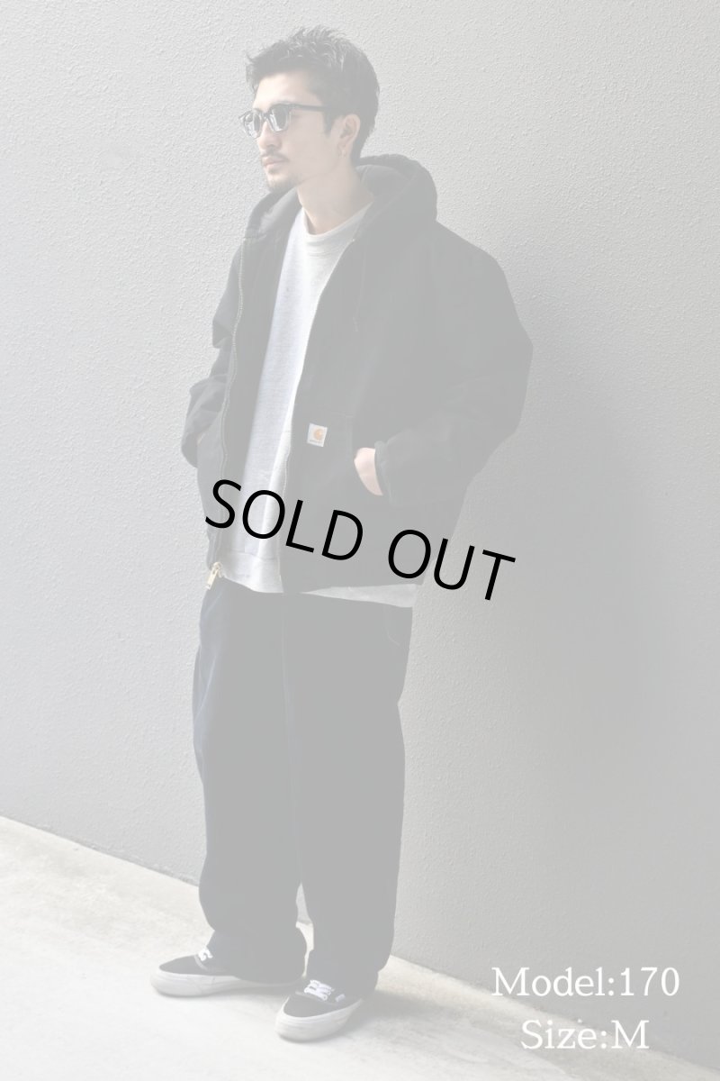 画像8: 14' Used Carhartt Duck Quilted Flannel Lined Active Jacket Black made in USA (8)