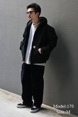 画像8: 14' Used Carhartt Duck Quilted Flannel Lined Active Jacket Black made in USA (8)