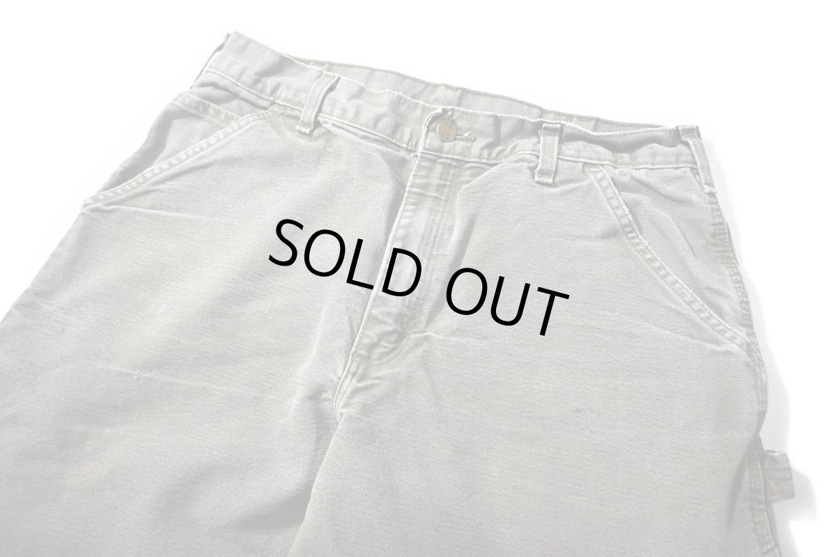 画像2: Used Carhartt Duck Carpenter Pants Moss カーハート (2)