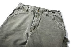 画像2: Used Carhartt Duck Carpenter Pants Moss カーハート (2)
