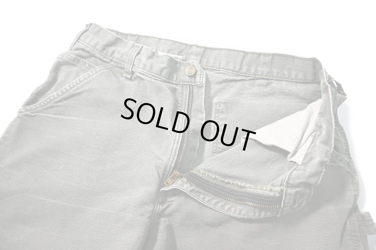 画像5: Used Carhartt Duck Carpenter Pants Moss カーハート (5)