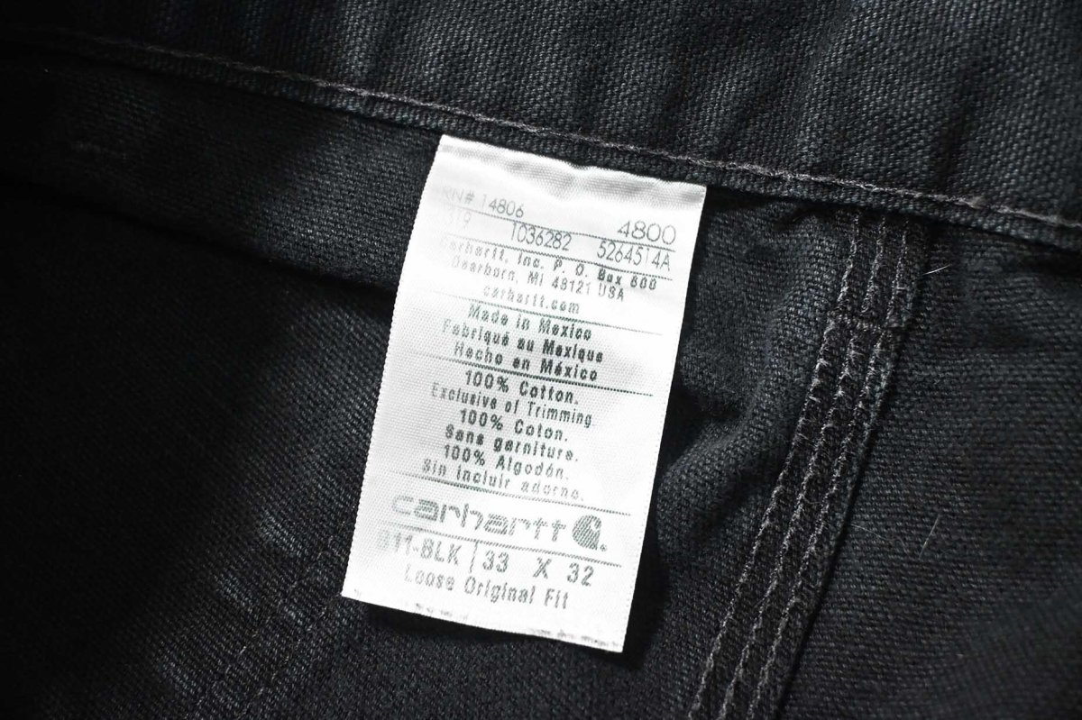 画像6: Used Carhartt Duck Carpenter Pants Black カーハート (6)