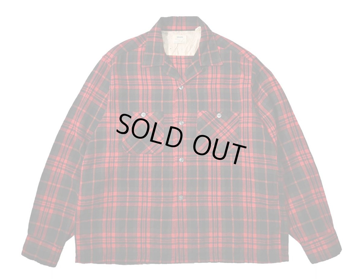 画像1: 60s Used Sears Wool Open Collar Shirt (1)