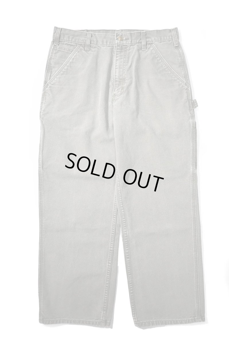 画像1: Used Carhartt Duck Carpenter Pants Moss カーハート (1)