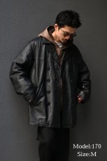 画像7: 00s Used Gap Leather Pea Coat (7)