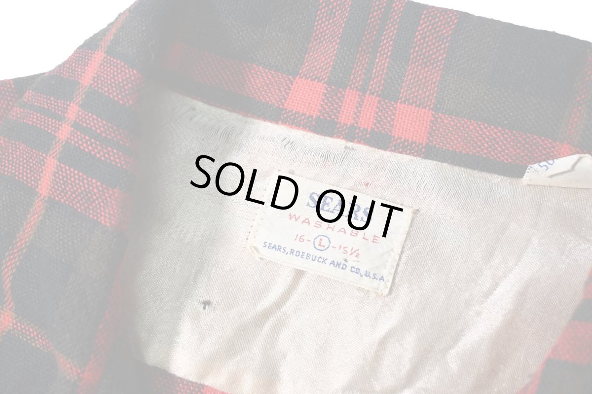 画像4: 60s Used Sears Wool Open Collar Shirt (4)