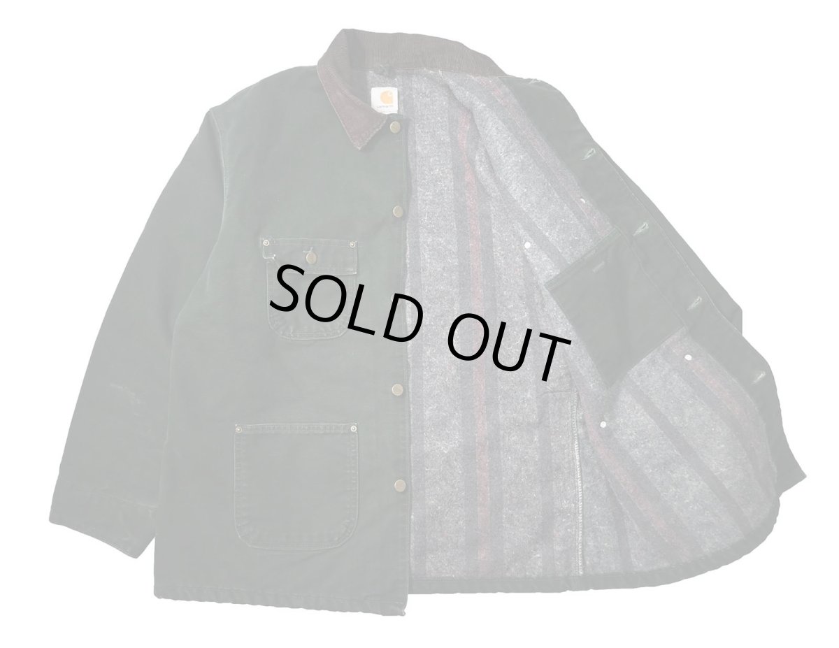 画像4: 04' Used Carhartt Blanket Lined Michigan Chore Coat Spruce made in USA (4)