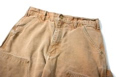 画像2: 07' Used Carhartt Duck Double Knee Carpenter Pants Brown カーハート (2)