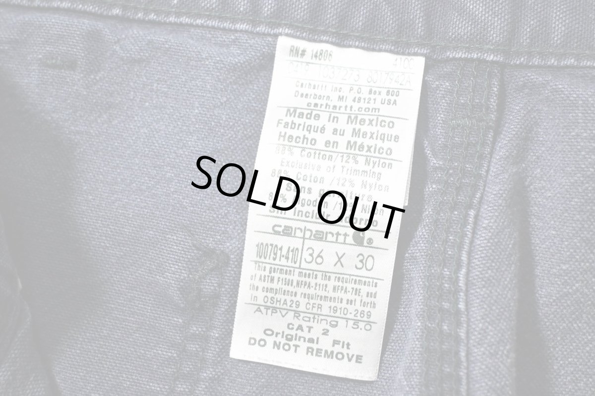 画像6: Used Carhartt FR Duck Carpenter Pants Navy カーハート (6)