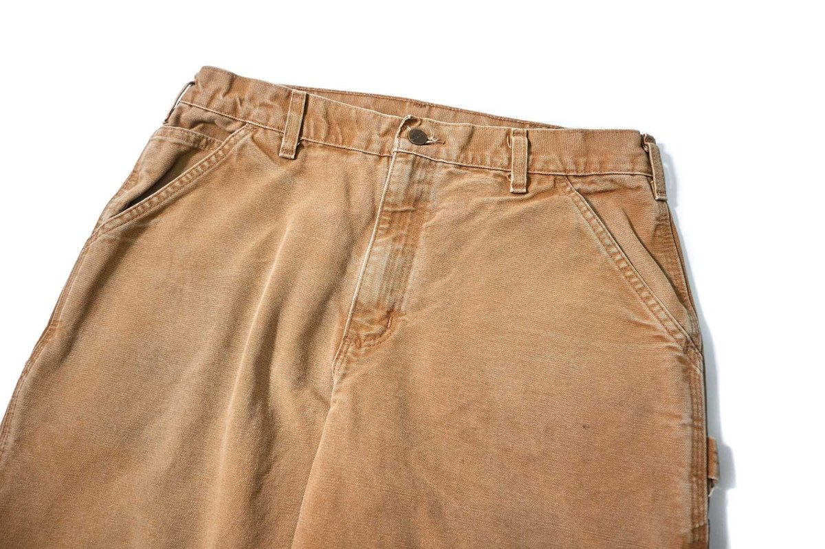 画像2: 13' Used Carhartt Duck Carpenter Pants Brown カーハート (2)