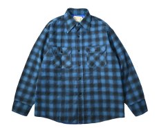 画像1: 70-80s Used Sears Fieldmaster Quilt Lined Ombre Check Flannel Shirt (1)