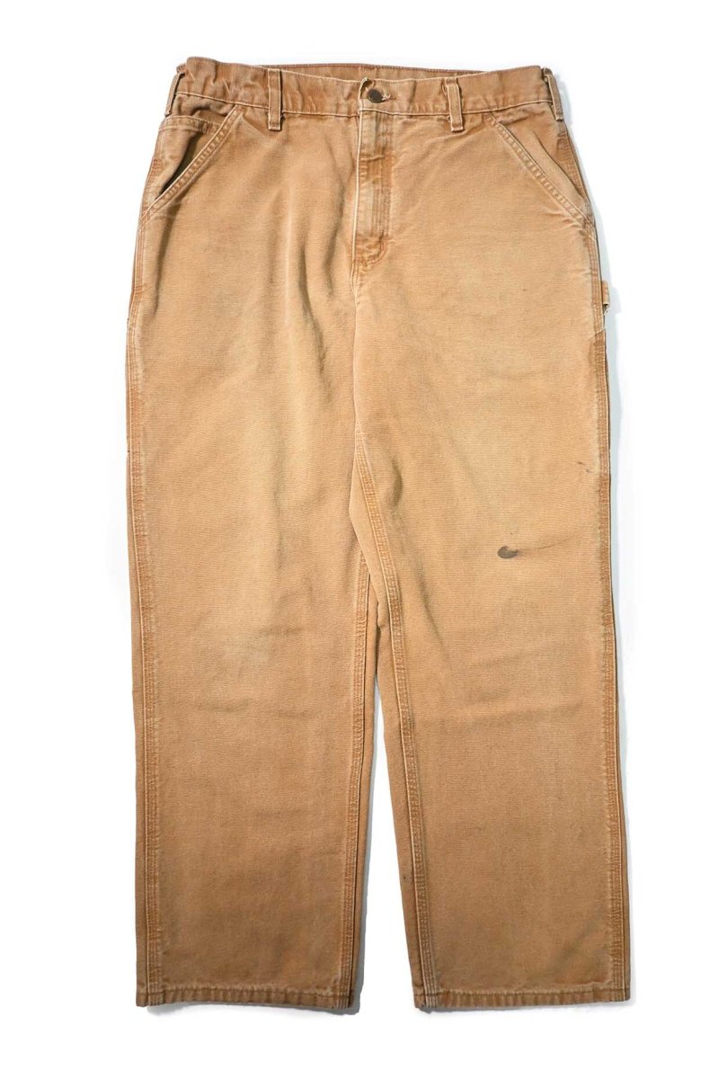 画像1: 13' Used Carhartt Duck Carpenter Pants Brown カーハート (1)