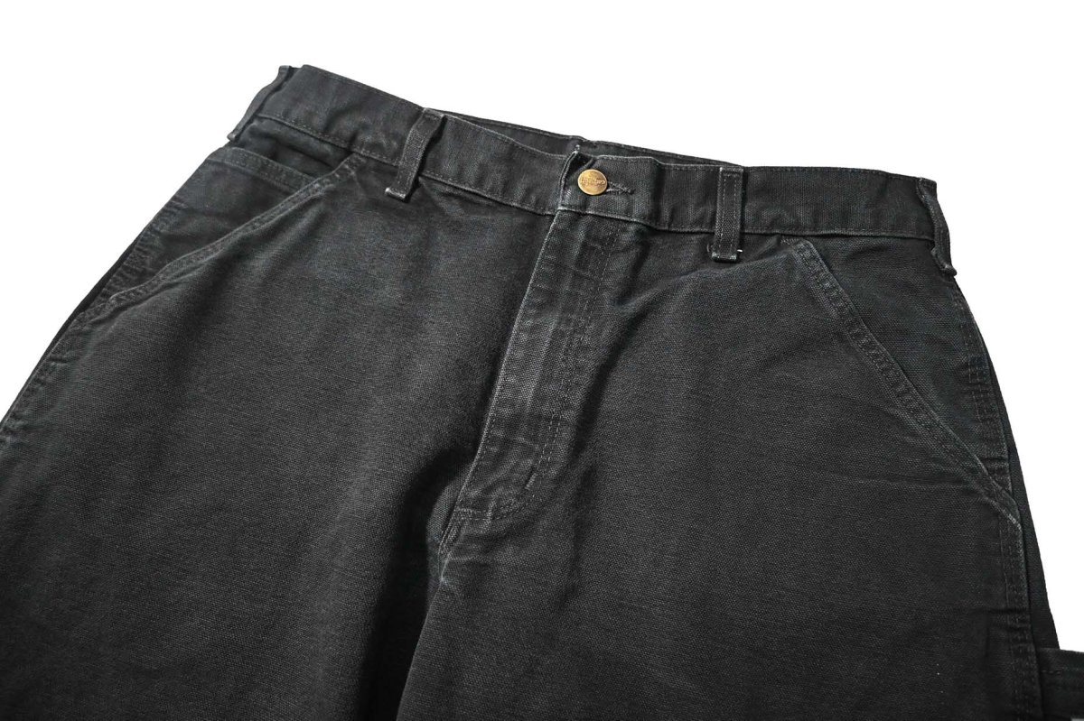 画像2: Used Carhartt Duck Carpenter Pants Black カーハート (2)